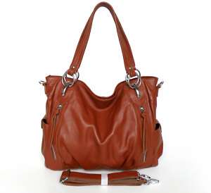 New Brown Leather Lady Handbag Cross Body Bag FREE SHIP  