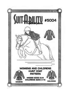 HORSE  HUNT & SIDE SADDLE COAT PATTERN WOMEN/GIRLS 5004  