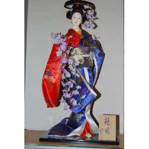  22 Japanese Geisha Oriental Doll   Blue Doll 