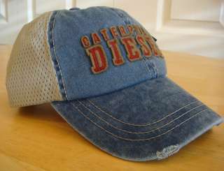   True Blue Diesel Denim Cat Hat / Cap w/ Light Gray Mesh Back  