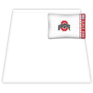 Ohio State Buckeyes White Twin Sheet Set Sports 