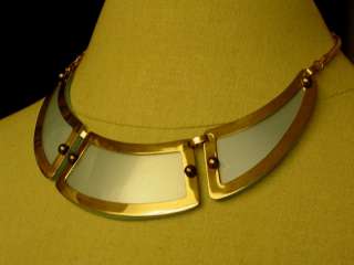 Vtg Leru Lucite Choker Necklace Earrings Snake Chain Demi Parure Set 