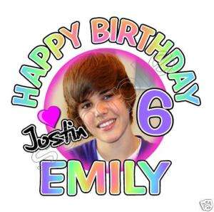 JUSTIN BIEBER Personalized Birthday T Shirt ANY SIZE  