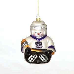  BSS   Los Angeles Kings NHL Glass Snowman Ornament (5.5 