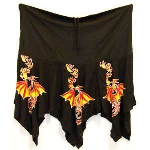  Dragon Black Long Skirt: Home & Kitchen