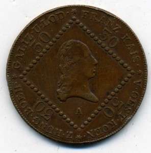 Rare Austrian Royal 30 Kreutzer coin 1807 Franz Kais  