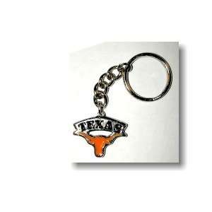   Texas Longhorns   Keychain   Pewter Text Arch Logo