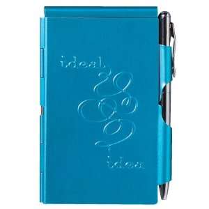  FLIP NOTE Idea paper METAL NOTEPAD Blue memo pad pen NU 