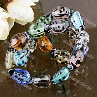 20p Mix Color Clear Beetle Ladybug Lampwork Loose Beads  