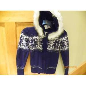 Justice girls sweater with Fur hood size 10