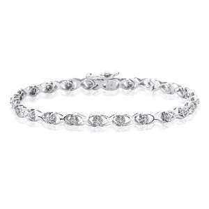  Sterling Silver 1/4 ct. Diamond Tennis Bracelet Katarina 