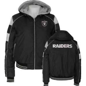 Oakland Raiders Womens Reversible Fleece Jacket:  Sports 