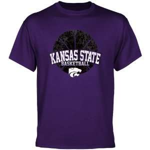 Kansas State Wildcats Purple Weathered Basketball T shirt  