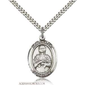  St. Kateri Large Sterling Silver Medal Jewelry