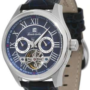   Multi Function Blue Leather Strap/Blue Silver Dial 