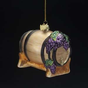   of 8 Tuscan Winery Noble Gems Glass Wine Barrel Christmas Ornaments 4