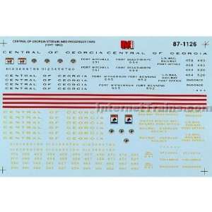  Microscale N Scale Passenger Car Decal Set   Central of 