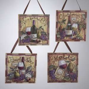  Club Pack of 12 Tuscan Winery Wooden Wine Plaque Christmas 