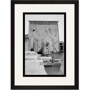 Black Framed/Matted Print 17x23, The Temple of Isis 