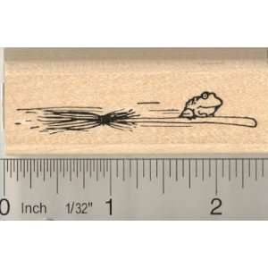  Frog on Broomstick Rubber Stamp Arts, Crafts & Sewing