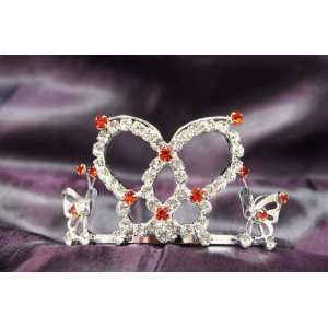  Beautiful Princess Bridal Wedding Tiara Crown with Red 