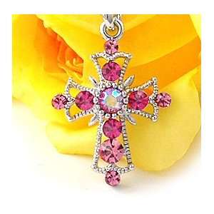  Pink Baby Cross Pendant Necklace n561 