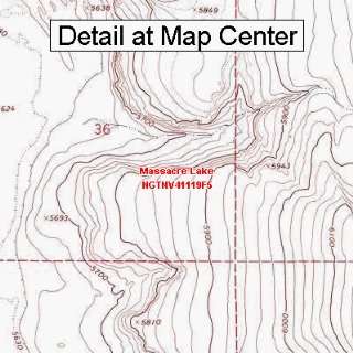   Topographic Quadrangle Map   Massacre Lake, Nevada (Folded/Waterproof