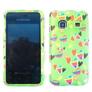  Boost Mobile TracFone Green with Colorful Rainbow Love Hearts 