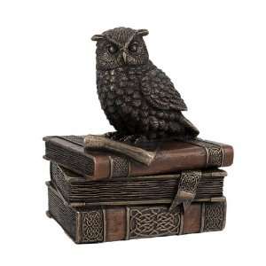 Bronzed Finish Wise Old Owl Trinket Box