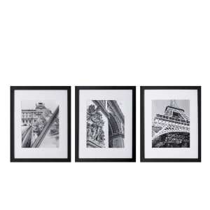   Wall Art Decor with Black Frame and White Mat   Paris 11 x 14 Home