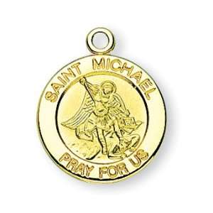  Gold over Sterling Patron Saint St Michael Pray For Us 