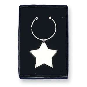  Nickel plated Star Shaped Key Ring: Jewelry