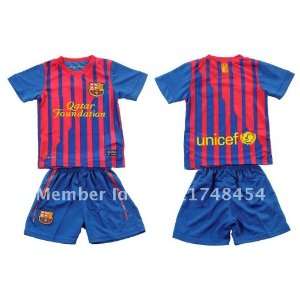 : 2011/2012 barcelona home soccer jerseys uniforms kids soccer jersey 