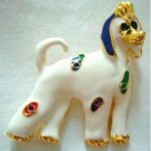   Tone Multicolor Afghan Hound Dog Puppy Pin Brooch: Everything Else