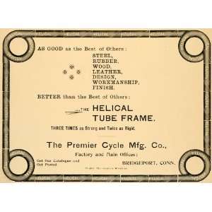  1896 Ad Premier Cycle Bridgeport Connecticut Bike Tube 