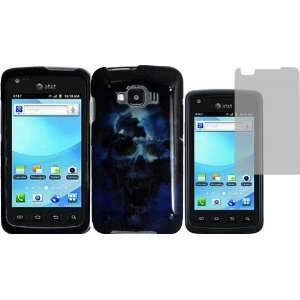  Blue Skull Design Hard Case Cover+LCD Screen Protector for 