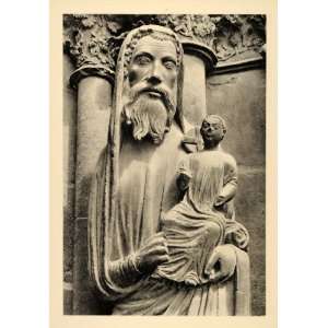 1937 Saint Simeon Baby Jesus Sculpture Reims Cathedral 