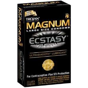  Trojan Magnum Ecstasy Ultrasmooth Lubricated Latex Condoms 
