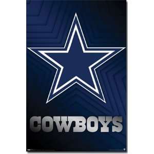  Black Wood Framed Dallas Cowboys Logo Sports Poster 22x34 