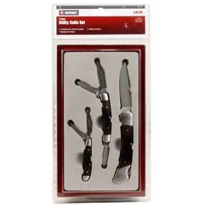 JobSmart™ 3 piece Folding Knife Set with Horn Handle  