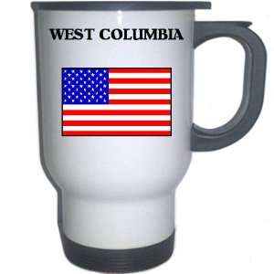 US Flag   West Columbia, South Carolina (SC) White Stainless Steel Mug
