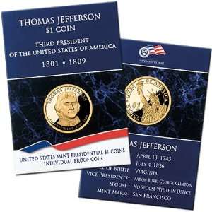  2007 Thomas Jefferson $1.00 Proof Coin 