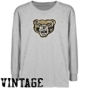  NCAA Oakland Golden Grizzlies Youth Ash Distressed Logo 