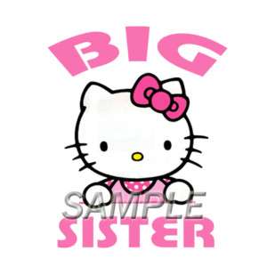 HELLO KITTY BIG SISTER IRON ON TRANSFER 3 DESIGNS!  