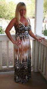 PRETTY YOUNG THING SEXY CLEAVAGE LONG ANIMAL PRINT LEOPARD MAXI 