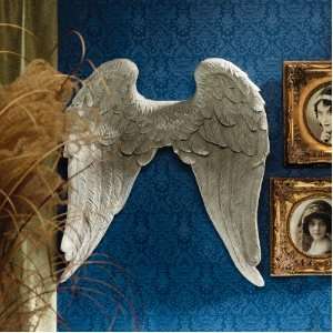 : 26.5 Victorian Sculpture Art On Angel Wings Wall Sculpture Statue 