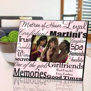  Personalized Matron of Honor Frame   Polka Dots on Pink 