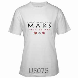 Thirty Seconds To Mars This is War Black White Ringer Custom T Shirt S 