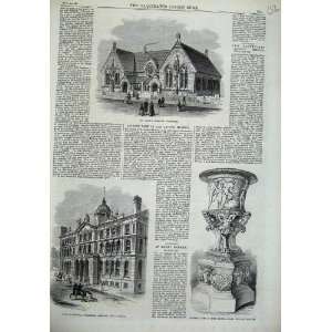  MaryS School Leicester Buildings Halifax 1869 Vase Art 