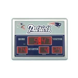  England Patriots Scoreboard Clock Thermometer 14x19   NFL Football 